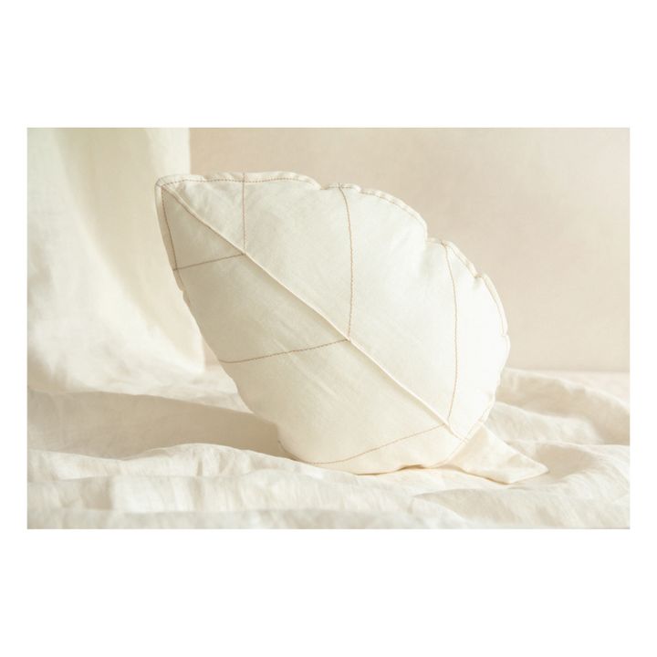 Coussin feuille - Lin Français | Blanc- Image produit n°3