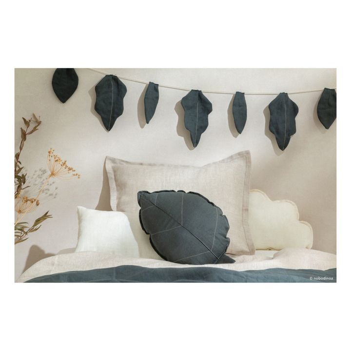 Leaf Cushion - French Linen | Blue- Product image n°1