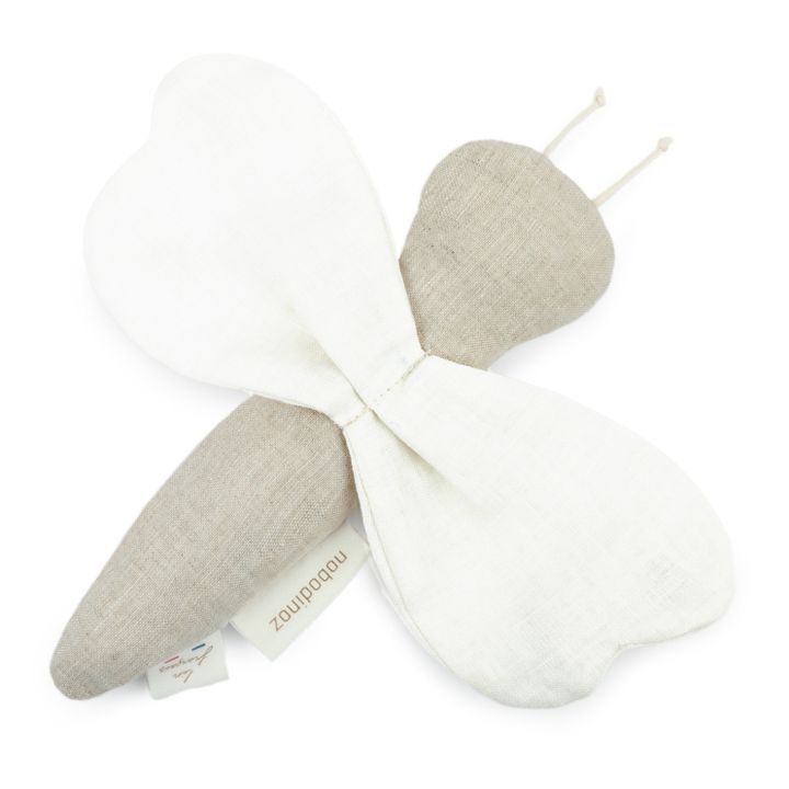 Hochet papillon - Lin Français | Grège- Image produit n°0
