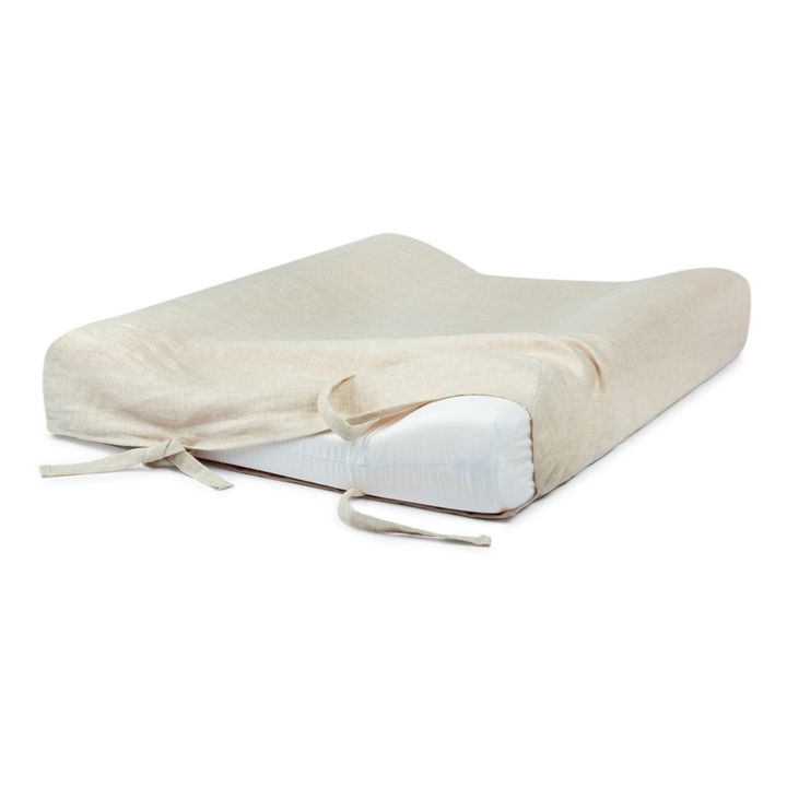 Housse de matelas à langer - Lin Français | Grège- Image produit n°6