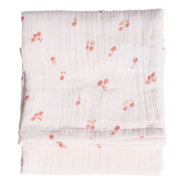 Duo de langes en coton bio Blossom | Rose poudré- Image produit n°0