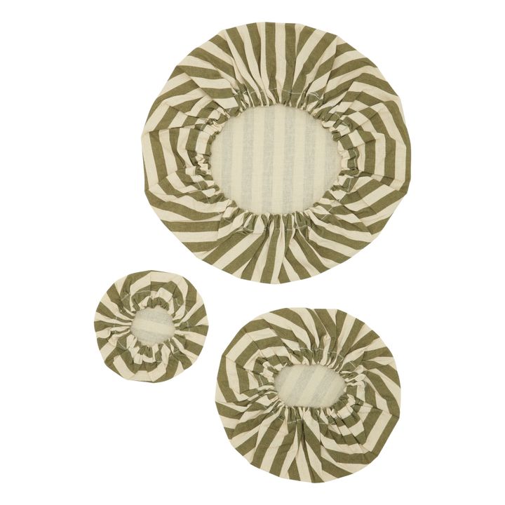 Tapa para platos de comida - Pack de 3 Verde oliva- Imagen del producto n°1
