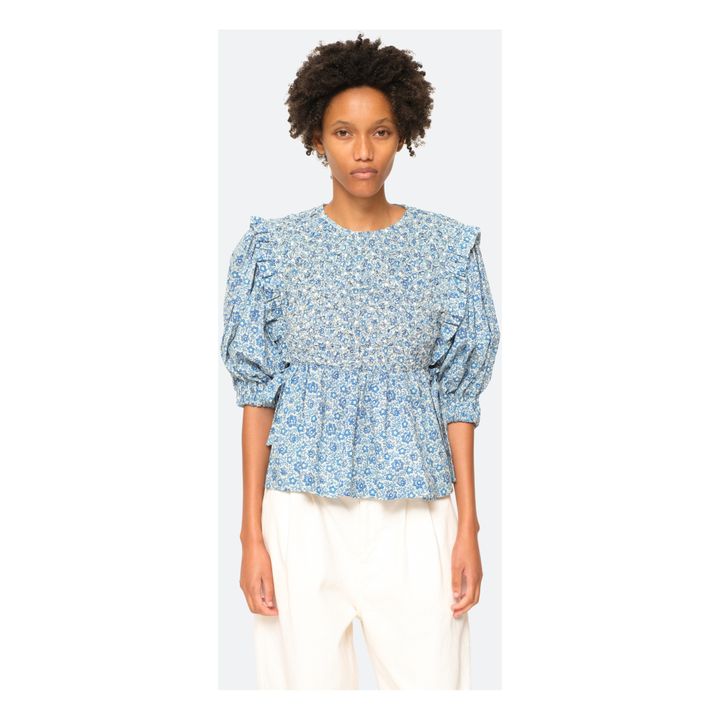 Camicetta Ida, in punto smock Blu- Immagine del prodotto n°2