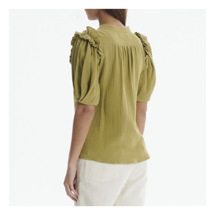 Blusa Harriet gasa de algodón Olive- Imagen del producto n°2