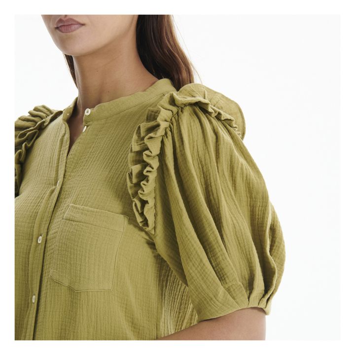 Blusa Harriet gasa de algodón Olive- Imagen del producto n°3
