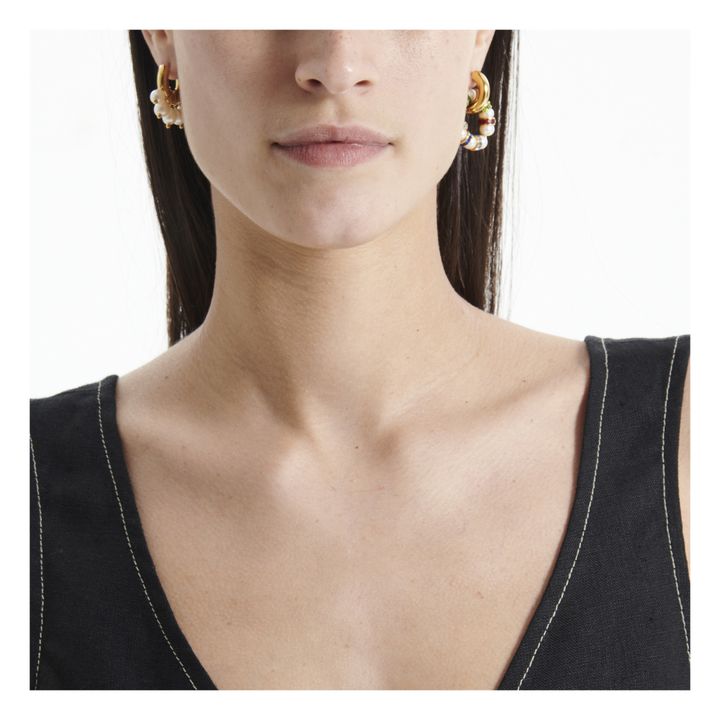 Mismatching Diamantés and Pearl Earrings | Multicoloured- Product image n°4