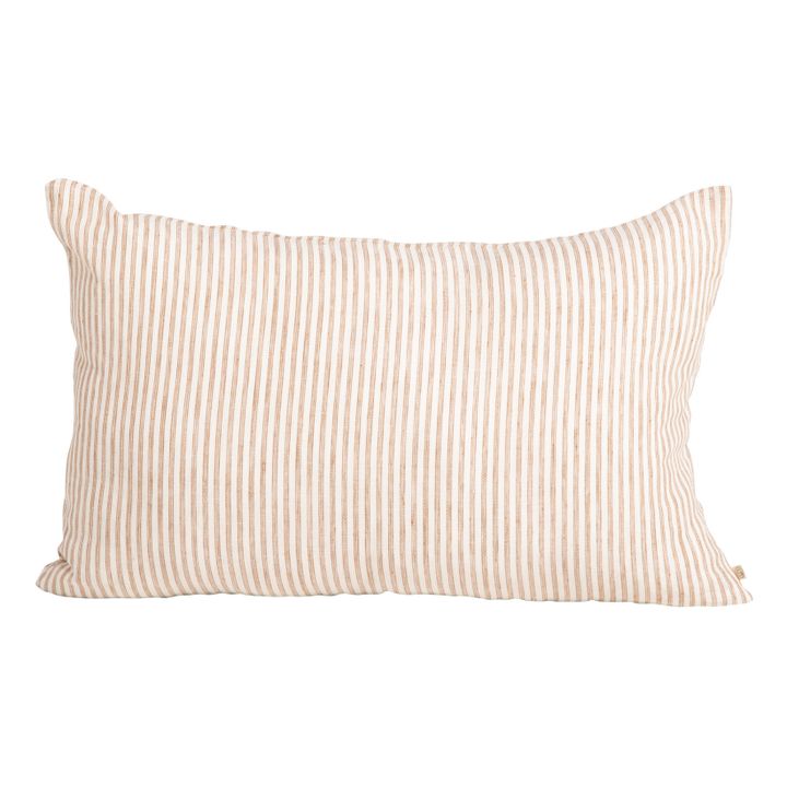 Sao Paolo Striped Washed Linen Cushion | Kaffee- Produktbild Nr. 0