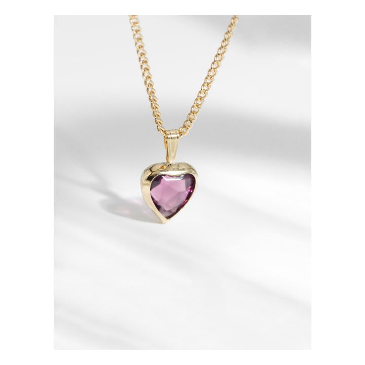 Collier couleur Améthyste Niki | Doré- Image produit n°2