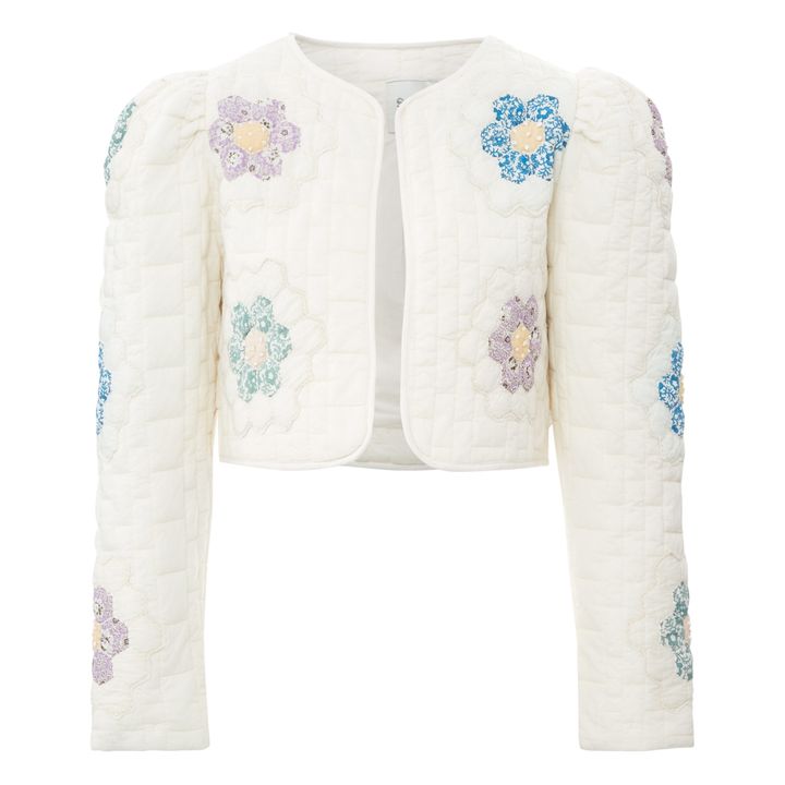 Giacca trapuntata, patch viola Bianco- Immagine del prodotto n°0