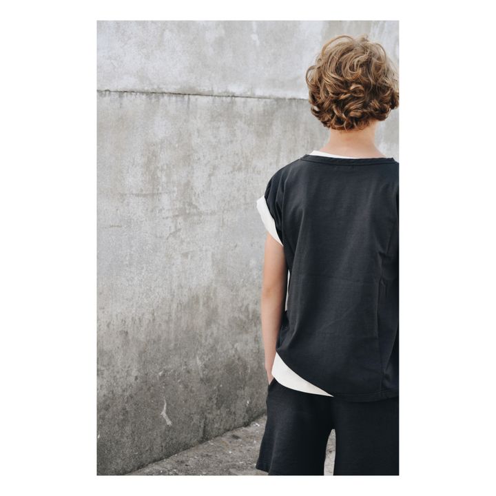 Short muletón de algodón orgánico Eça Gris Antracita- Imagen del producto n°2