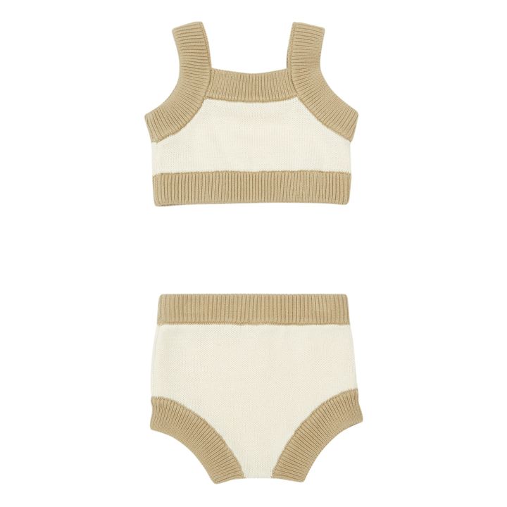 Chunky-Set mit Cropped Top + Mesh-Shorts Gerippt Grünolive- Produktbild Nr. 1