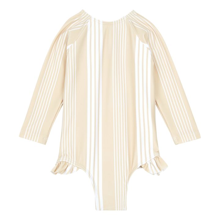 Bañador de rayas con protección solar Beige- Imagen del producto n°0