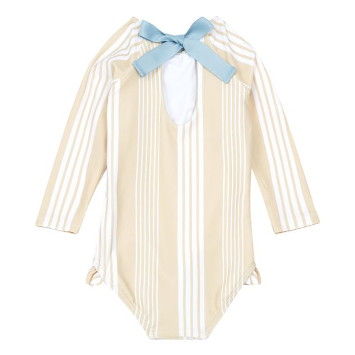 Bañador de rayas con protección solar Beige- Imagen del producto n°2
