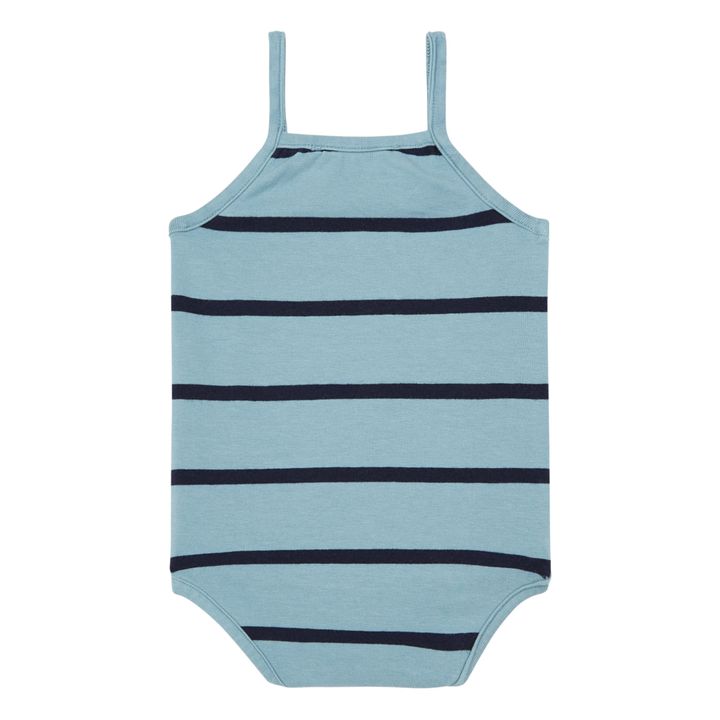 Body de algodón orgánico de rayas Pearl Azul- Imagen del producto n°1