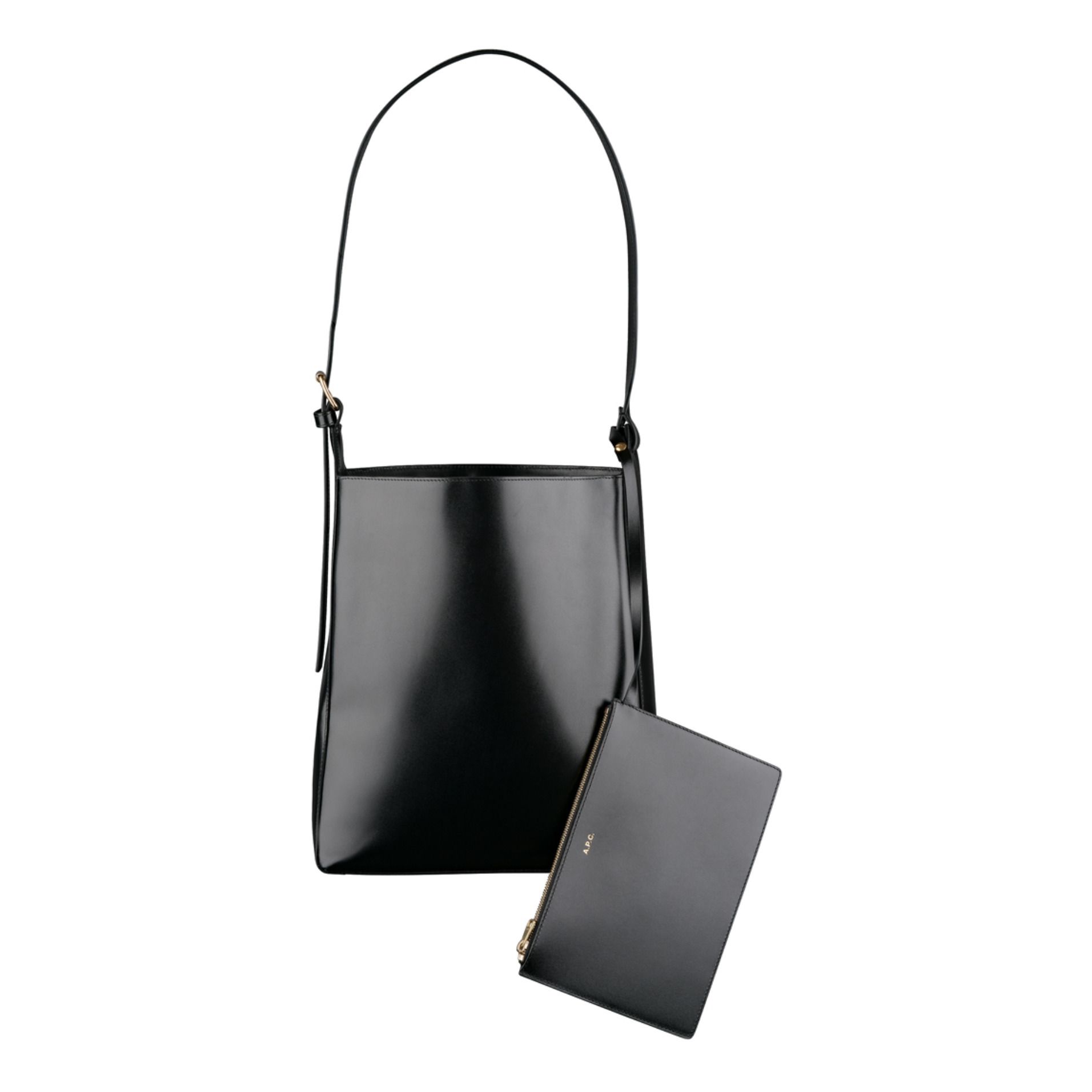 Virginie Smooth Leather Bag Black- Product image n°0