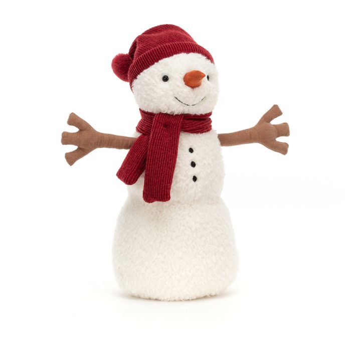 Peluche Bonhomme de neige Teddy | Rouge- Image produit n°0
