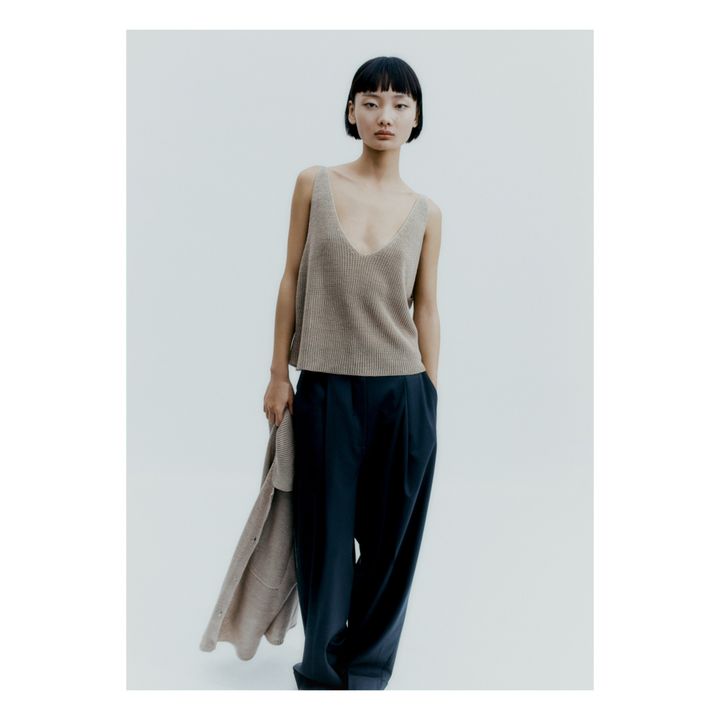 Débardeur Lin | Ecru- Image produit n°1