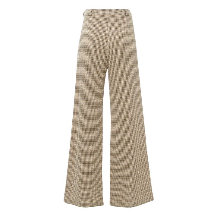 Lanzarote Woollen Houndstooth Trousers | Beige- Immagine del prodotto n°4