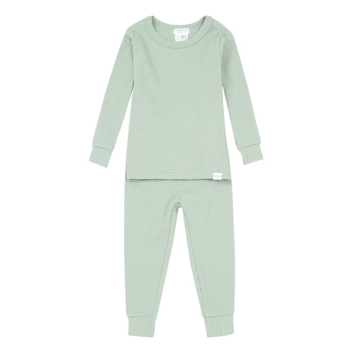 Pyjama Top and Bottom Set Verde Pálido- Imagen del producto n°0