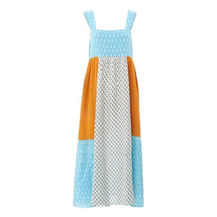 Kleid Priya Maxi Patchwork Blau- Produktbild Nr. 0