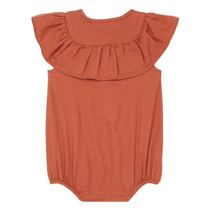 Barboteuse Coton Bio Inês | Terracotta- Image produit n°1