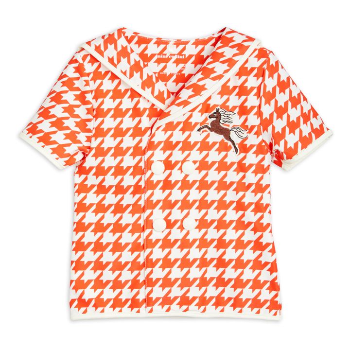 Gingham Anti-UV T-Shirt | Rojo- Imagen del producto n°0