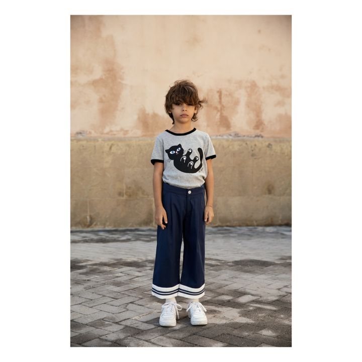 T-shirt Logo Chat Coton Bio Gris- Image produit n°1