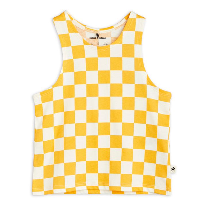 Organic Cotton Checked Tank Top Orange- Product image n°0