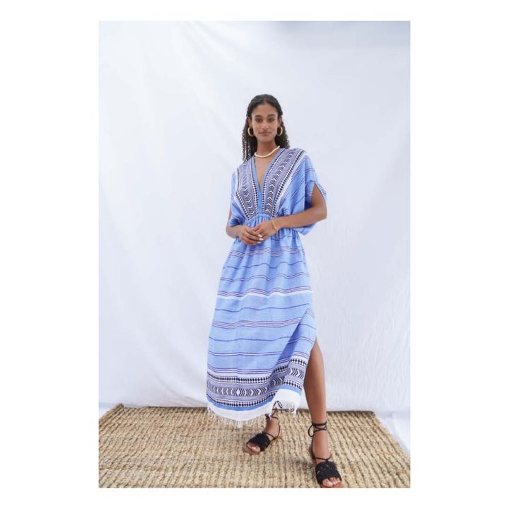 Neela Plunge Neck Dress | Azul- Imagen del producto n°1