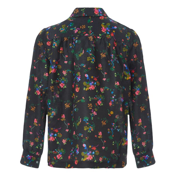 Lucrèce Linen and Silk Shirt Schwarz- Produktbild Nr. 2
