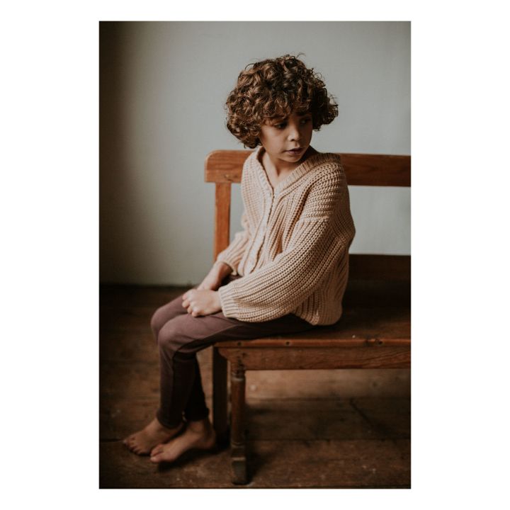 Cardigan Chunky Coton Bio | Beige- Image produit n°1