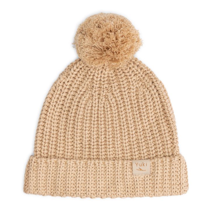 Organic Cotton Knitted Beanie | Beige- Product image n°0
