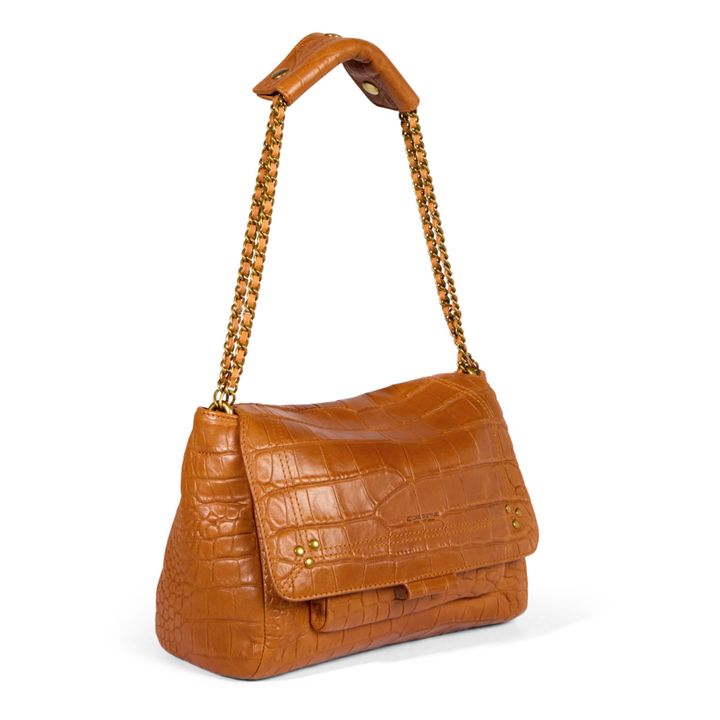 Lulu Lambskin Crocodile Print Bag - M Ambra- Immagine del prodotto n°2