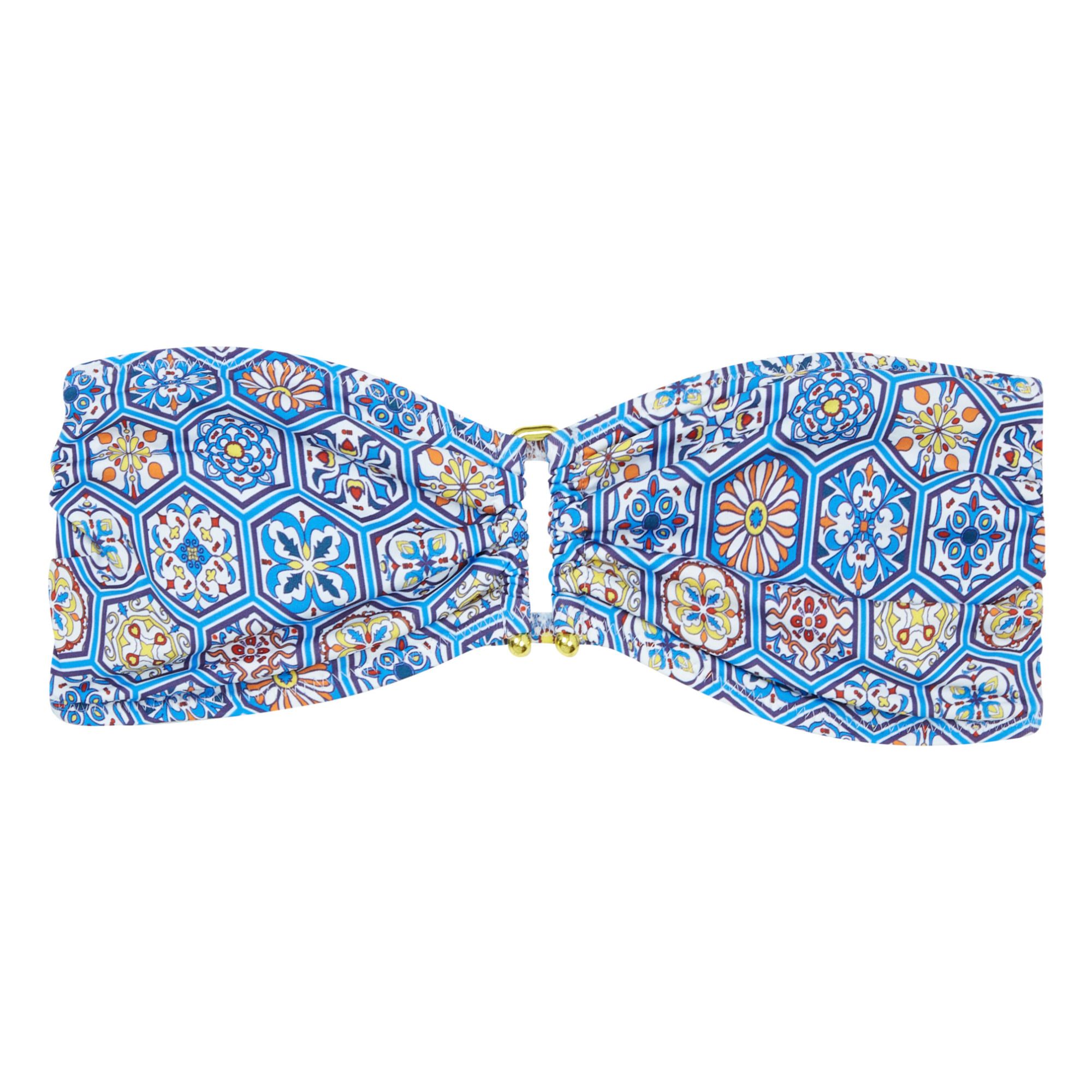 Solid Striped Tati Bikini Top Blue Smallable