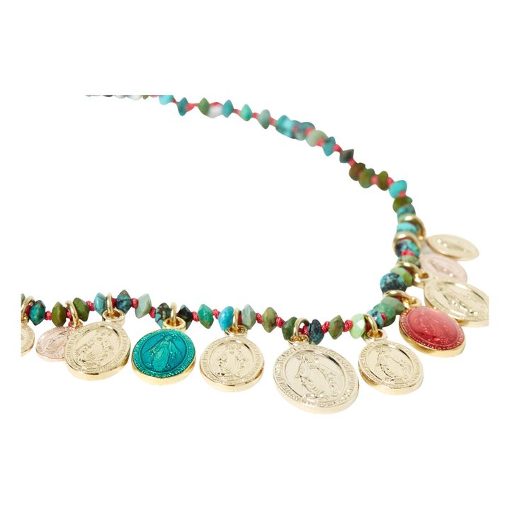Collier Epure Fil Rouge Turquoise | Rouge- Image produit n°3