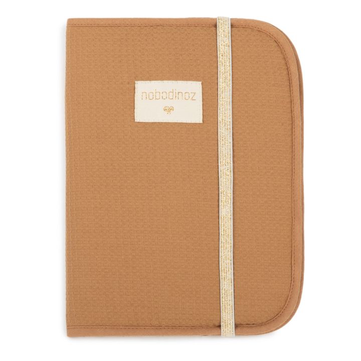 Protège carnet de santé Poema en coton bio | Caramel- Image produit n°0