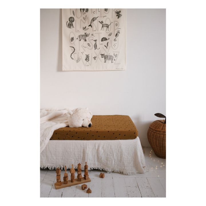 Drap-housse Olivia Cœurs Brun roux- Image produit n°1