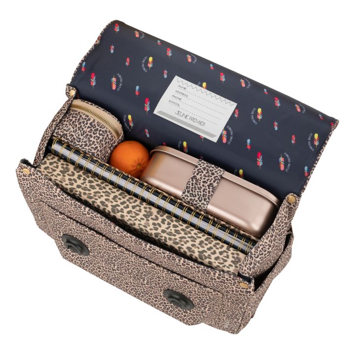 Midi Leopard Print School Bag | Marrón- Imagen del producto n°13