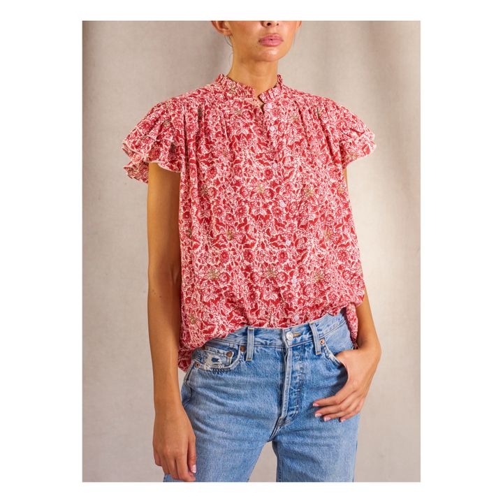 Top Patti, con volant | Rosso- Immagine del prodotto n°3
