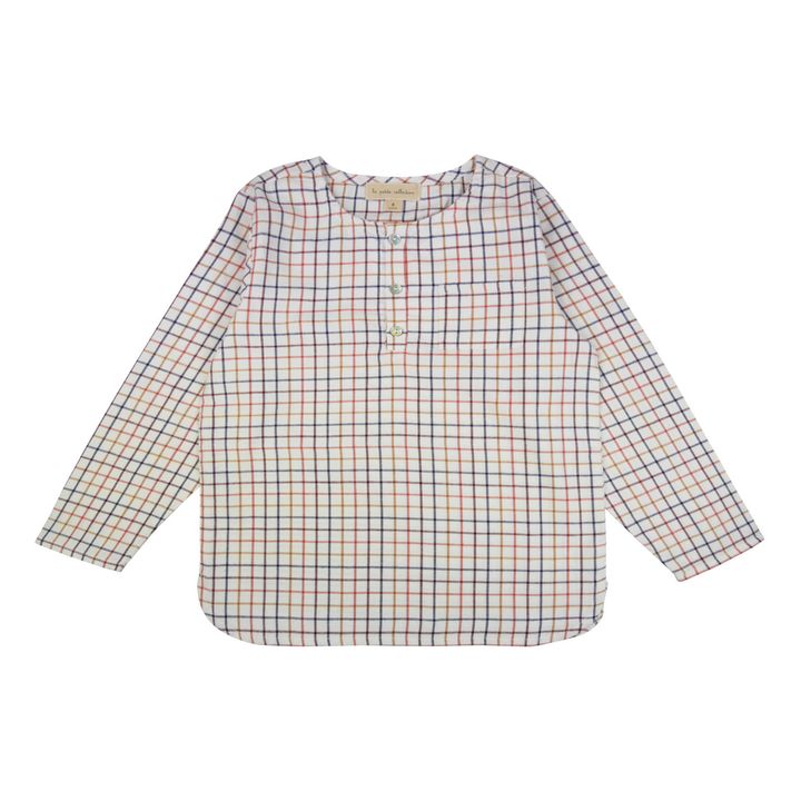 Kurta Coton Bio Carreaux | Ecru- Image produit n°0