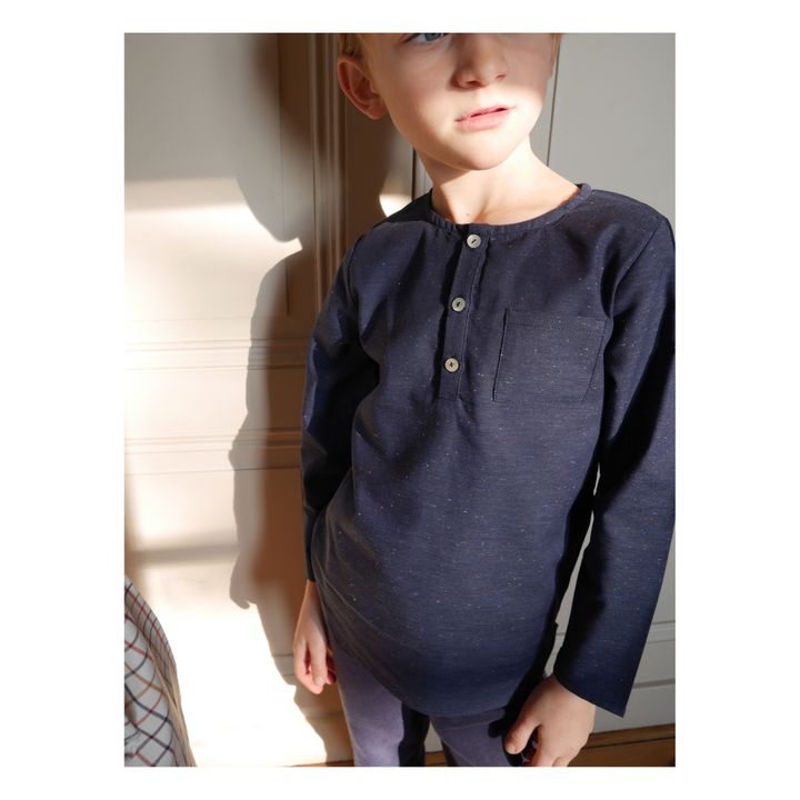 Kurta Chambray | Bleu chiné- Image produit n°1