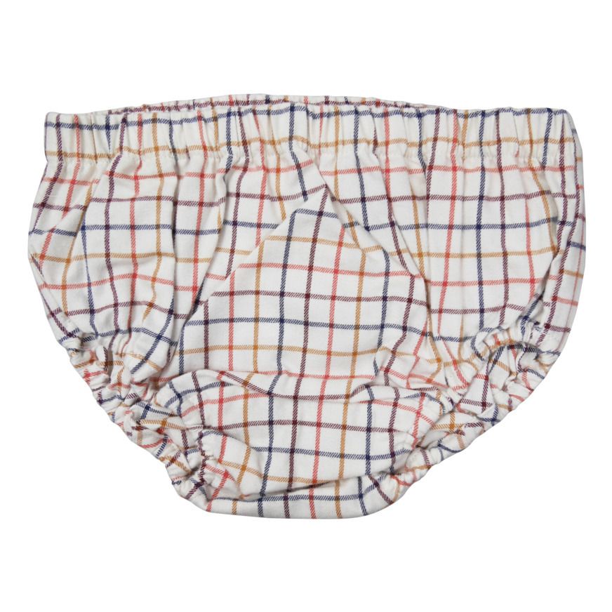 Checked Organic Cotton Bloomers | Ecru- Product image n°0