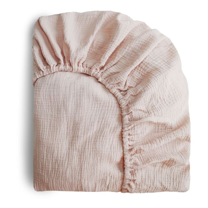 Drap-housse en coton | Blush- Image produit n°0