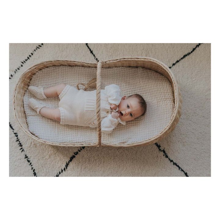 Knitted Organic Cotton Romper Ecru- Product image n°1