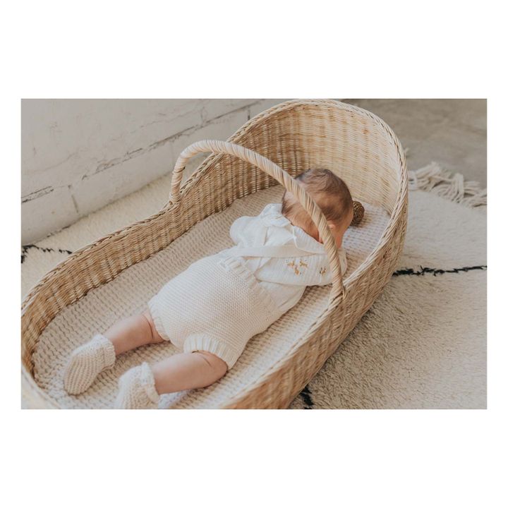 Knitted Organic Cotton Romper Ecru- Product image n°3