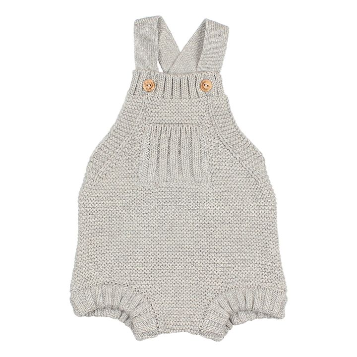 Knitted Organic Cotton Romper Light grey- Product image n°0