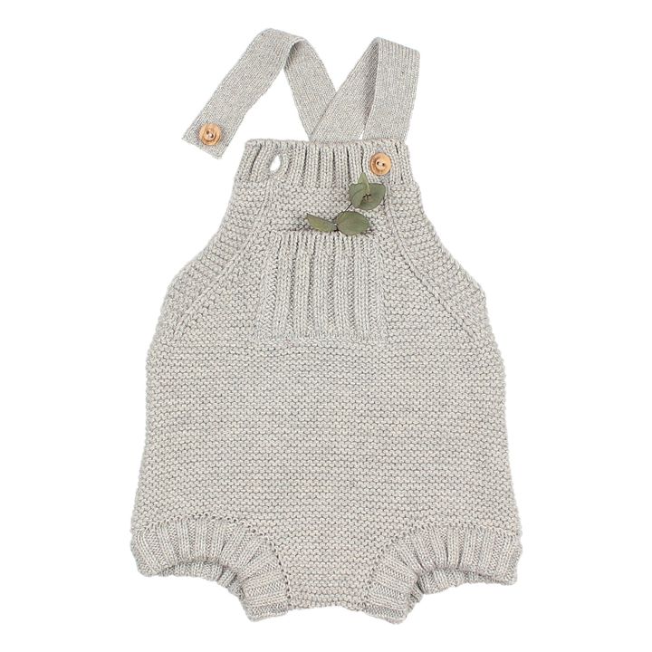 Knitted Organic Cotton Romper Light grey- Product image n°1