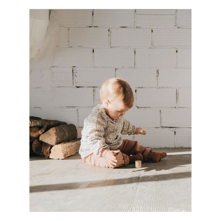 Fall Cotton Muslin Floral Baby Blouse Ecru- Product image n°1