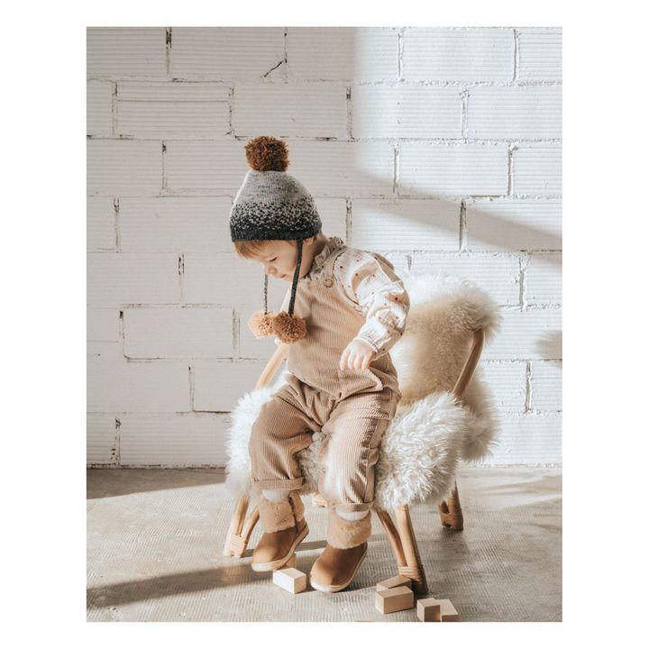 Gorro con pompones Lana Jacquard | Gris Jaspeado- Imagen del producto n°3