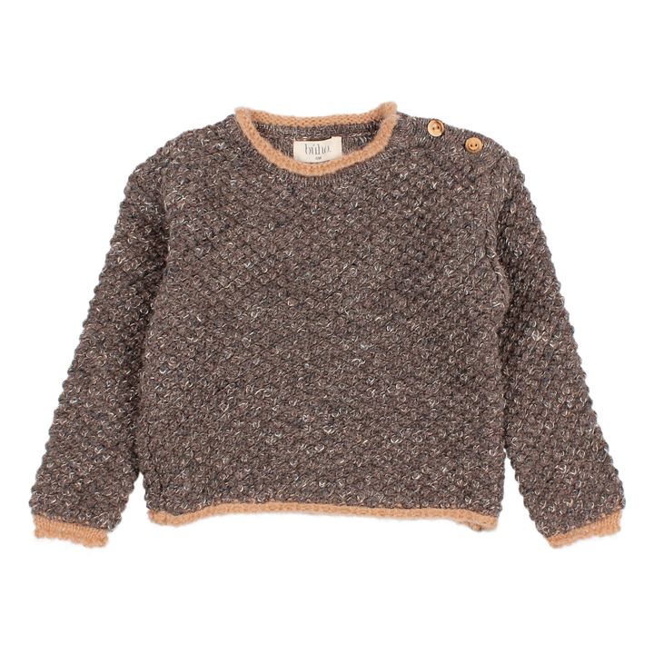 Folk Woollen Jumper | Taupe brown- Product image n°0